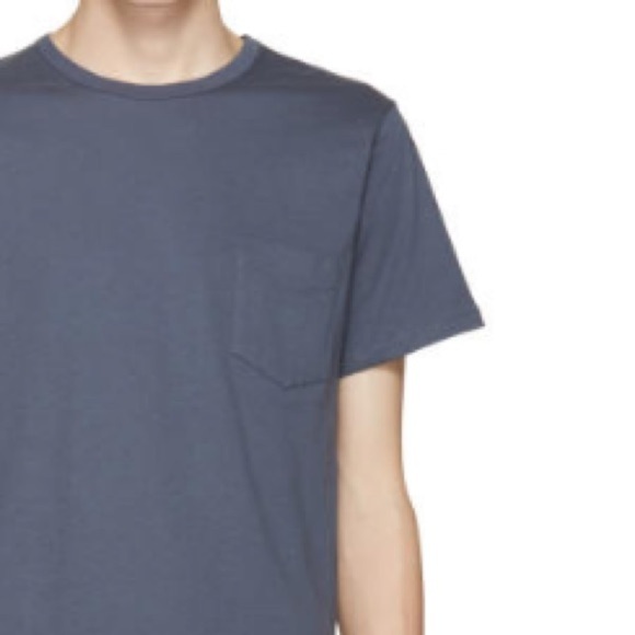 A.P.C. NWT Blue Crew Neck Pocket Tee Large Classic Minimalist Elevated Basic - Picture 2 of 14